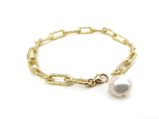 Chunky Pearl Charm Bracelet